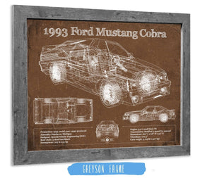 Cutler West 1993 Ford Mustang Cobra Vintage Blueprint Auto Print
