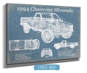 Cutler West 1994 Chevrolet Silverado 1500 Vintage Blueprint Auto Print