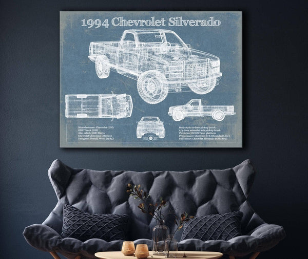 Cutler West 1994 Chevrolet Silverado 1500 Vintage Blueprint Auto Print