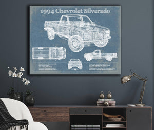 Cutler West 1994 Chevrolet Silverado 1500 Vintage Blueprint Auto Print