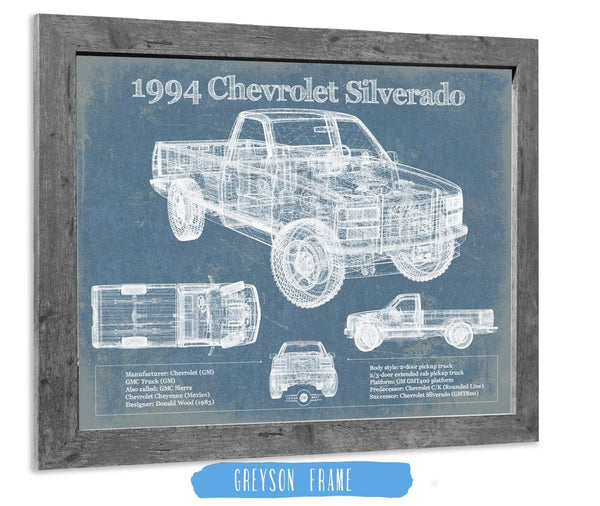 Cutler West 1994 Chevrolet Silverado 1500 Vintage Blueprint Auto Print