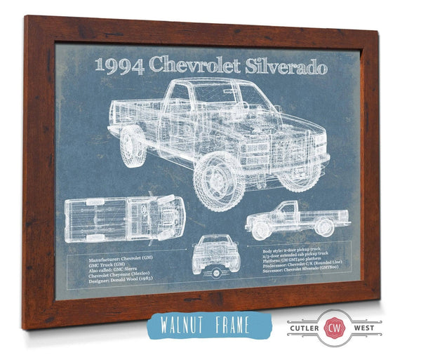 Cutler West 1994 Chevrolet Silverado 1500 Vintage Blueprint Auto Print