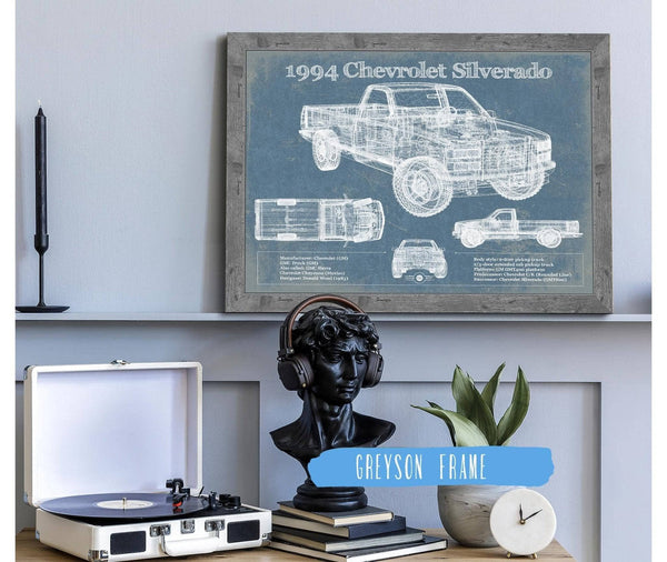 Cutler West 1994 Chevrolet Silverado 1500 Vintage Blueprint Auto Print