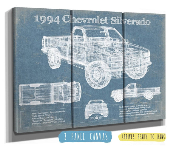 Cutler West 1994 Chevrolet Silverado 1500 Vintage Blueprint Auto Print