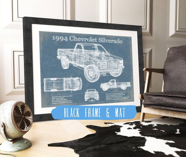 Cutler West 1994 Chevrolet Silverado 1500 Vintage Blueprint Auto Print