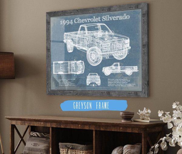 Cutler West 1994 Chevrolet Silverado 1500 Vintage Blueprint Auto Print