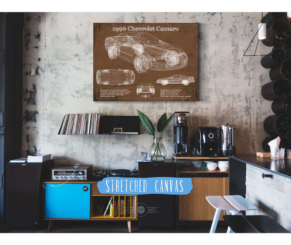 Cutler West 1996 Chevrolet Camaro Vintage Blueprint Auto Print