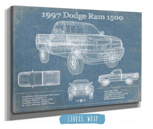 Cutler West 1997 Dodge Ram 1500 Vintage Blueprint Auto Print