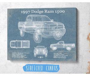 Cutler West 1997 Dodge Ram 1500 Vintage Blueprint Auto Print