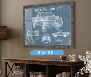 Cutler West 1997 Dodge Ram 1500 Vintage Blueprint Auto Print