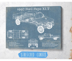 Cutler West 1997 Ford F250 XLT Crew Cab Vintage Blueprint Auto Print