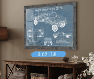Cutler West 1997 Ford F250 XLT Crew Cab Vintage Blueprint Auto Print