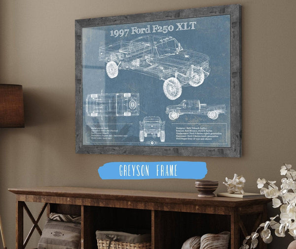 Cutler West 1997 Ford F250 XLT Crew Cab Vintage Blueprint Auto Print
