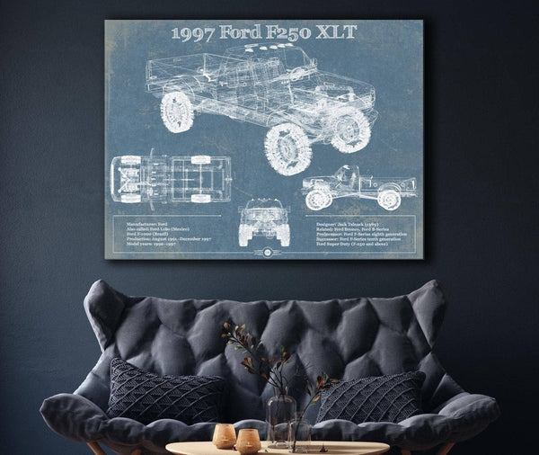 Cutler West 1997 Ford F250 XLT Vintage Blueprint Auto Print