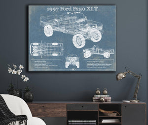 Cutler West 1997 Ford F250 XLT Vintage Blueprint Auto Print
