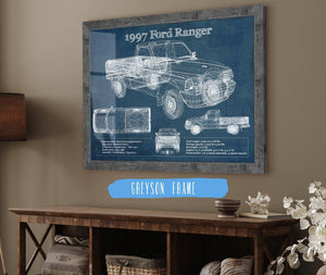 Cutler West 1997 Ford Ranger Blueprint Vintage Auto Print