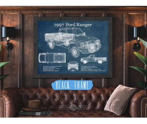 Cutler West 1997 Ford Ranger Blueprint Vintage Auto Print