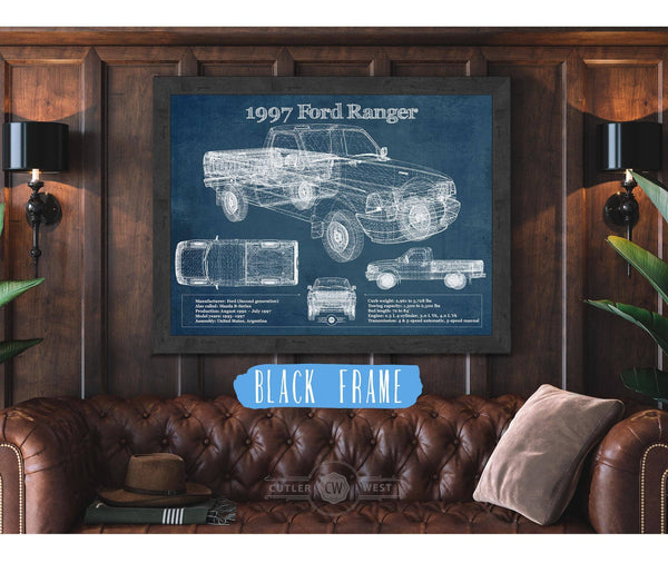 Cutler West 1997 Ford Ranger Blueprint Vintage Auto Print