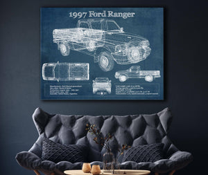 Cutler West 1997 Ford Ranger Blueprint Vintage Auto Print