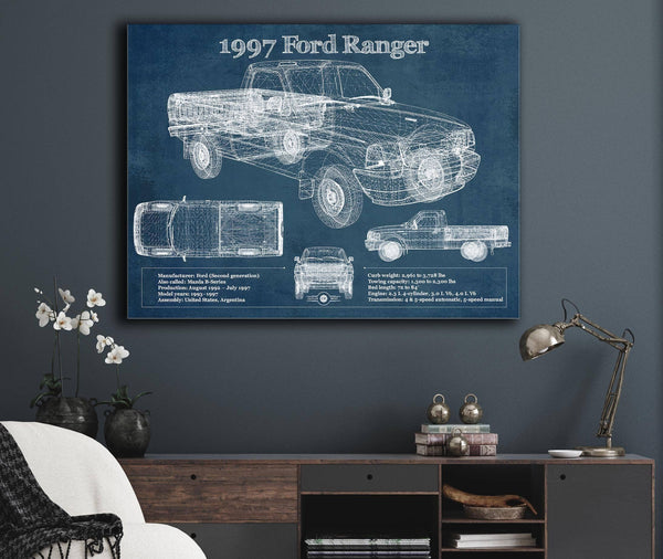 Cutler West 1997 Ford Ranger Blueprint Vintage Auto Print