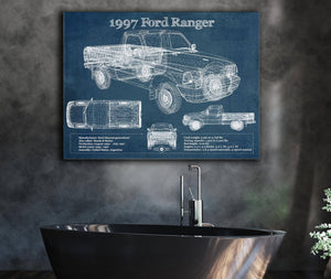 Cutler West 1997 Ford Ranger Blueprint Vintage Auto Print
