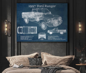 Cutler West 1997 Ford Ranger Blueprint Vintage Auto Print