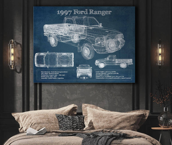 Cutler West 1997 Ford Ranger Blueprint Vintage Auto Print