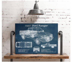 Cutler West 1997 Ford Ranger Blueprint Vintage Auto Print