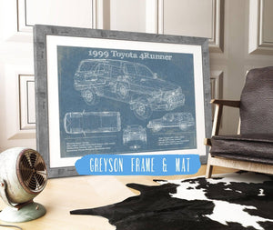 14" x 11" / Greyson Frame & Mat Cutler West 1999 Toyota 4runner Vintage Blueprint Auto Print