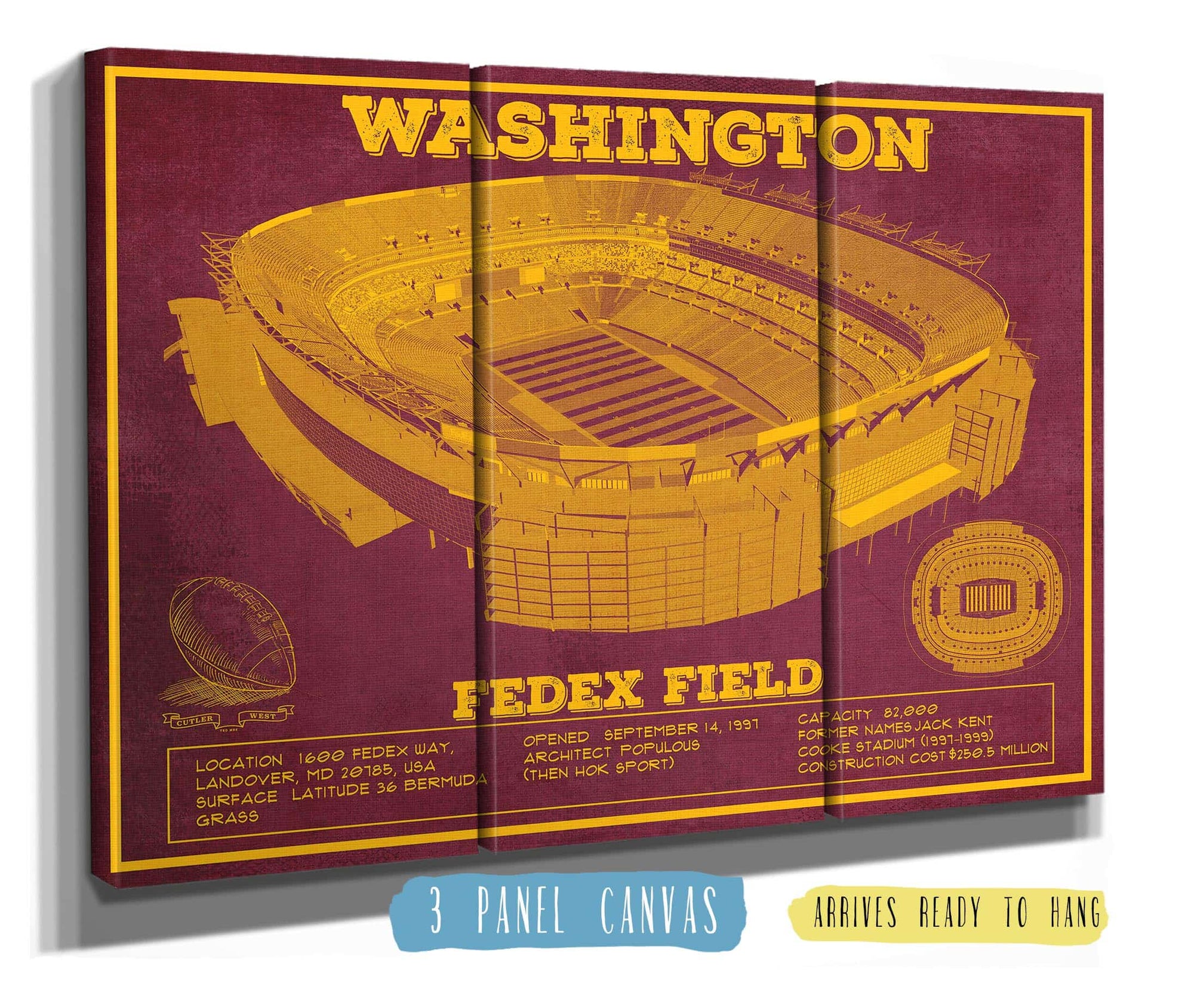 Cutler West Washington Football Team Stadium Art - Fedex Field Wall Art