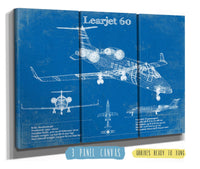 Cutler West Bombardier Learjet 60 Vintage Blueprint Airplane Print