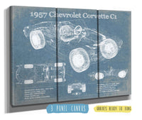 Cutler West 1957 Chevrolet Corvette C1 Vintage Blueprint Auto Print
