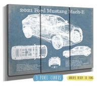 Cutler West 2021 Ford Mustang Mach-E SUV Blueprint Vintage Auto Print