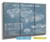 Cutler West 1973 Plymouth Cuda 440 Vintage Blueprint Auto Print