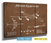 Cutler West Airbus A340-600 Vintage Aviation Blueprint Print - Custom Pilot Name Can Be Added