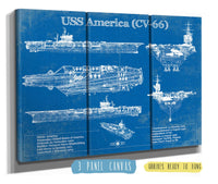 Cutler West USS America (CV-66) Aircraft Carrier Blueprint Original Military Wall Art