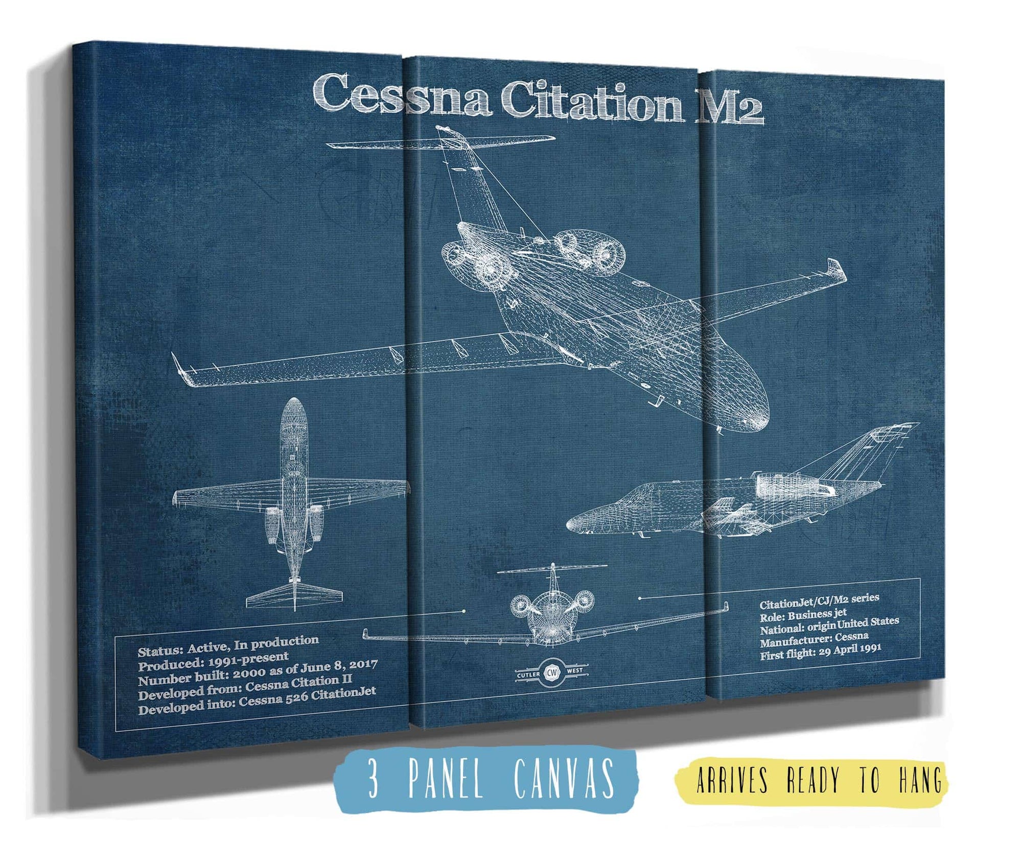 Cutler West Cessna Citation M2 Original Blueprint Art