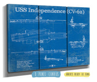 Cutler West USS Independence (CV-62) Aircraft Carrier Blueprint Original Military Wall Art - Customizable