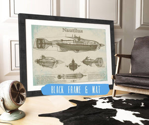 Cutler West 20,000 Leagues Under the Sea Nautilus Submarine Jules Vernon Blueprint