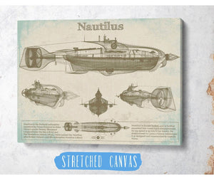 Cutler West 20,000 Leagues Under the Sea Nautilus Submarine Jules Vernon Blueprint