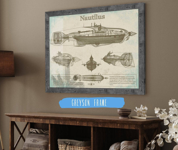 Cutler West 20,000 Leagues Under the Sea Nautilus Submarine Jules Vernon Blueprint