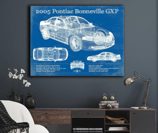 Cutler West 2000 - 2005 Pontiac Bonneville GXP Blueprint Vintage Auto Print