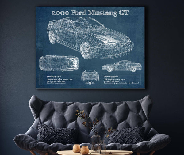 Cutler West 2000 Ford Mustang GT Original Blueprint Art
