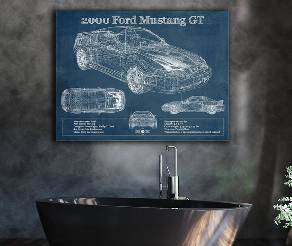Cutler West 2000 Ford Mustang GT Original Blueprint Art