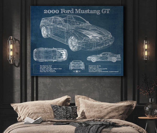 Cutler West 2000 Ford Mustang GT Original Blueprint Art