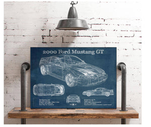 Cutler West 2000 Ford Mustang GT Original Blueprint Art