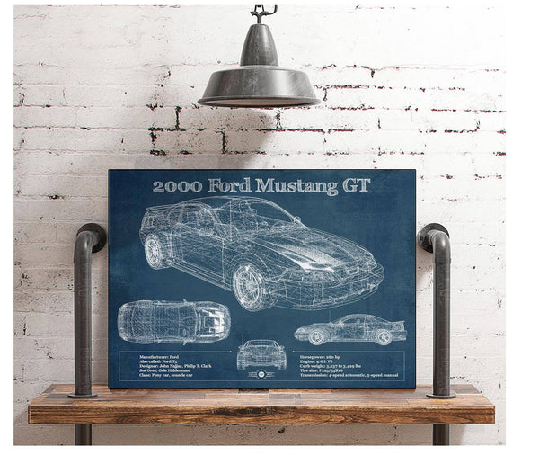 Cutler West 2000 Ford Mustang GT Original Blueprint Art