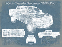 Cutler West 2022 Toyota Tacoma TRD Pro Blueprint Vintage Auto Print