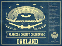 Cutler West Oakland A's Alameda County Coliseum Seating Chart - Vintage Baseball Fan Print