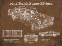 Cutler West 1954 Buick Super Riviera Vintage Blueprint Auto Print